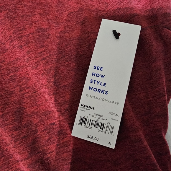 Apt 9 maroon top Size Xl New With Tags Crisscross - Picture 3 of 3